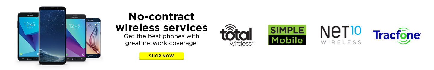 No-contract wireless services Get the best phones with great network coverage SHOP NOW total wireless SIMPLE Mobile Net 10 WIRELESS TRACFONE for the Moments That Matter